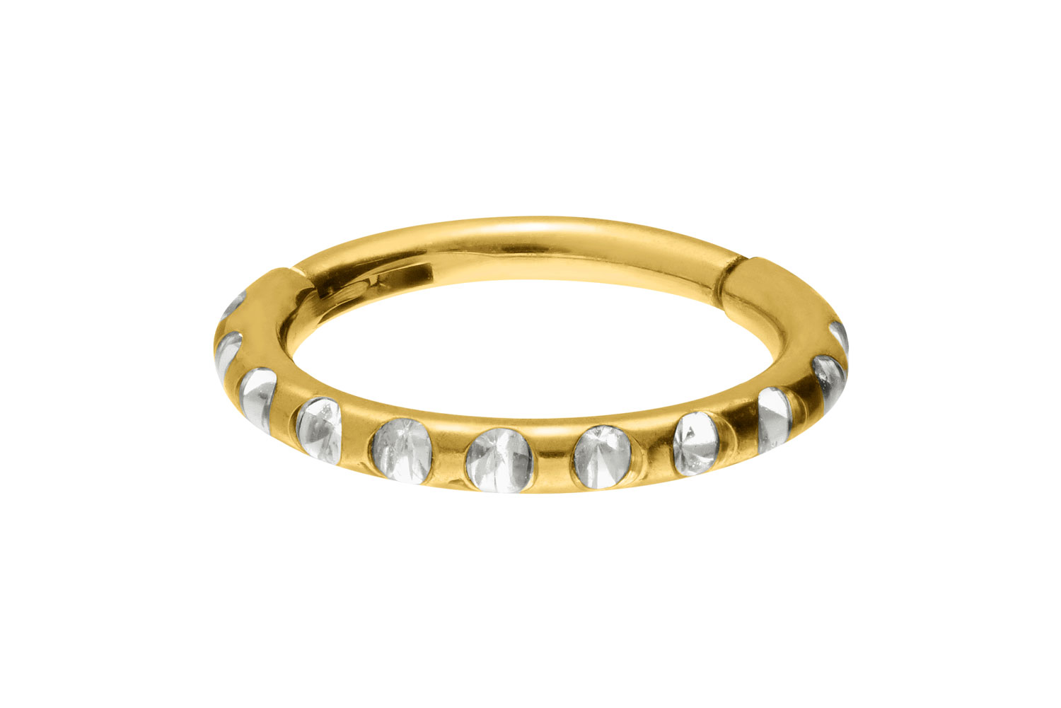 Titan Segmentring Clicker Piercing KRISTALLE + EPOXY